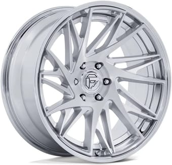 20x10 fuel off-road dynamo gloss silver brushed w/ chrome lip fc405 6x5.5/139.7 -18mm - image