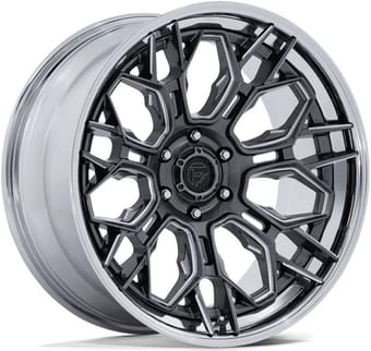 20x10 fuel off-road hive gloss gunmetal w/ chrome lip fc409 6x139.7/5.5 -18mm - image