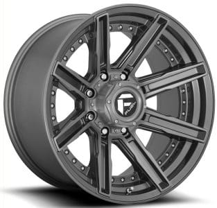 (clearance - no returns) 20x10 fuel off-road rogue platinum brushed gunmetal & tinted d710 5x5/127 -18mm - image
