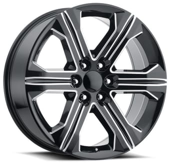 Factory Reproductions Replica GMC Sierra FR44 Replica Wheel Gloss Black w/ Ball Milled