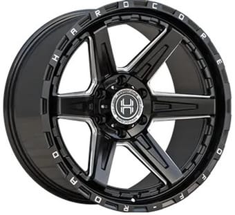 22x10 hardcore off-road hc107 gloss black milled 6x135 6x5.5/139.7 -19mm - image