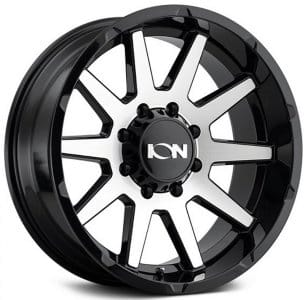 18x9 ion alloy 143 gloss black w/ machined face 5x5.5/139.7 0mm - image
