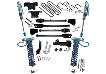 superlift 17-19 ford f-250 sd 4wd 4in lift kit w/4-link king front coilovers/rear reservoir shocks k166kg - image
