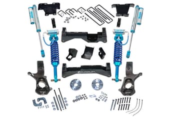 superlift 14-18 chevy silv 4wd 8in lift kit w/ alum/stamped steel cntrl arms & king coils & shocks k908kg - image