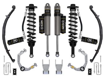 icon 2021-2024 ford f-150 tremor, 2.5-3" lift, stage 3 suspension system, billet, w/ leaf packs k93163l - image