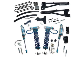 superlift 05-07 ford f-250/f-350 sd 4wd 8in lift kit w/repl radius arms & king coilovers rear shocks k979kg - image