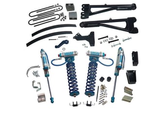 superlift 11-16 ford f-250/f-350 sd 4wd 8in lift kit w/repl radius arms & king coilovers rear shocks k991kg - image