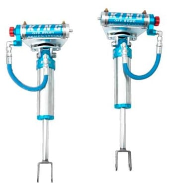 king shocks 11-19 chevrolet/gmc silverado/sierra 2500/3500/hd front 2.5 dia remote res shock w/adjuster (pair) 25001-302a - image