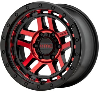 KMC KM540 Recon Gloss Black Machined w/ Red Tint
