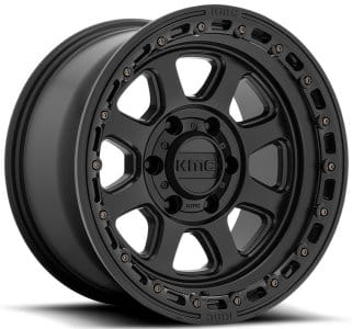 (clearance - no returns) 17x9 kmc km548 chase satin black w/ gloss black lip 6x5.5/139.7 0mm - image