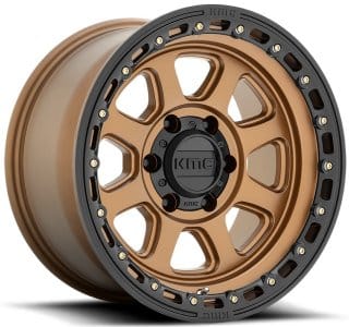 (clearance - no returns) 20x9 kmc km548 chase matte bronze w/ black lip 6x5.5/139.7 18mm - image