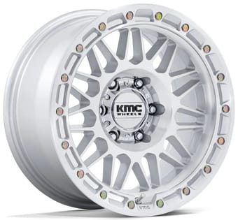 17x8.5 kmc km555 attack gloss silver machined 6x135 0mm - image