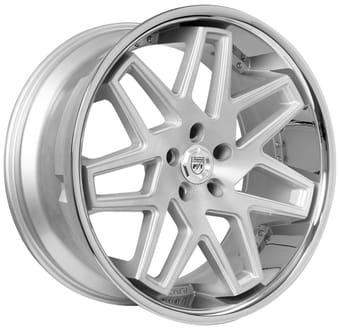 Lexani Nova Silver Machined w/ Stainless Steel Chrome Lip