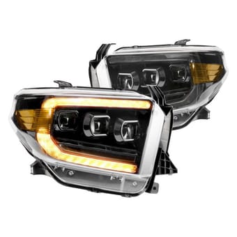 morimoto xb led headlights: toyota tundra (14-20) (pair / asm / amber drl) (gen 2) lf532.2-a-asm - image