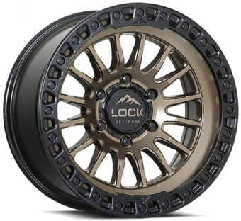17x8.5 lock off-road grit matte bronze w/ matte black ring 6x135 25mm - image