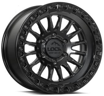 17x8.5 lock off-road grit matte black w/ gloss black ring 5x127/5 25mm - image