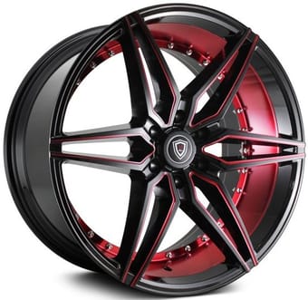 Marquee M3259B Gloss Black w/ Red Milled & Inner