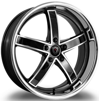 Marquee M5330A Gloss Black Machined w/ Chrome Stainless Steel Lip