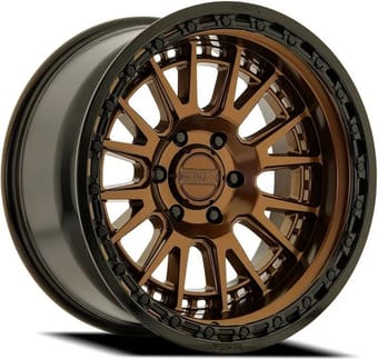 20x10 metal fx m002 slayer smoke bronze w/ gloss black lip 6x139.7/5.5 -18mm - image