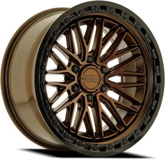 20x9 metal fx m003 alpha smoke bronze w/ gloss black lip 6x139.7/5.5 0mm - image