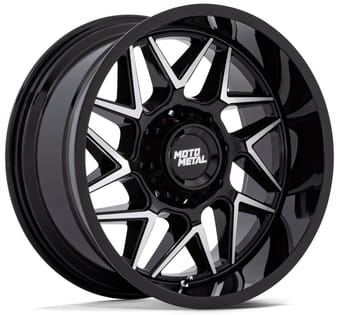 20x9 moto metal mo812 turbine gloss black machined 5x5.5/139.7 1mm - image