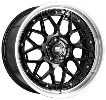 19x8.5 mst mt03 gloss black w/ machined lip 5x114.3/4.5 35mm - image
