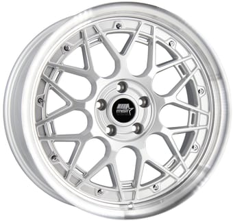 19x8.5 mst mt03 silver w/ machined lip 5x114.3/4.5 35mm - image