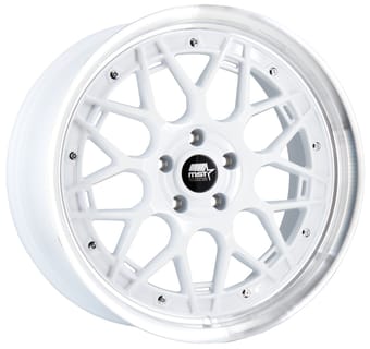19x8.5 mst mt03 white w/ machined lip 5x114.3/4.5 35mm - image