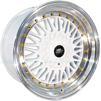 MST MT13 White w/ Machined Lip Gold Rivets
