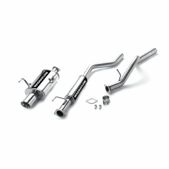 magnaflow 11-12 ford mustang v6 3.7l dual split rear exit axle-back stainless cat back perf exhaust 15076 - image