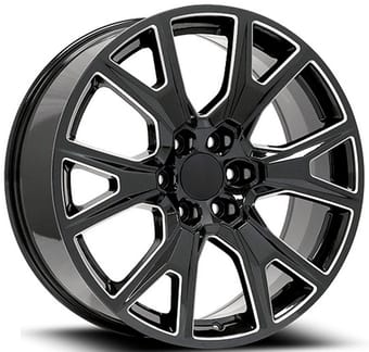 26x10 oe concepts replica 2019 chevy accessory gloss black milled c19 6x5.5/139.7 30mm - image