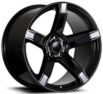 20x9.5 oe concepts replica 2018 hellcat hc2 gloss black dg06 5x115 15mm - image