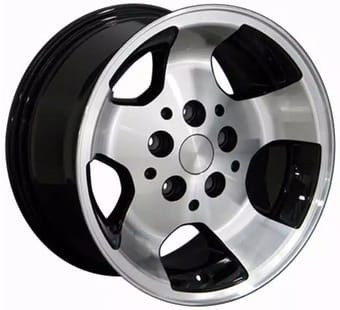 15x8 oe replica jeep cherokee jp08 gloss black macchined 5x114.3/4.5 25mm - image