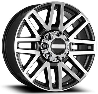 22x9 oe concepts replica ford f250 lariat gunmetal machined fd08 8x170 40mm - image