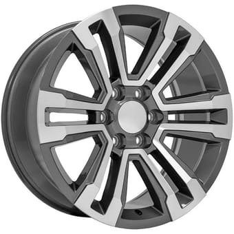 (clearance - no returns) 20x9 gmc yukon cv44 gloss gunmetal machined 6x5.5/139.7 24mm - image