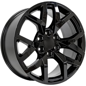 (clearance - no returns) 22x9 oe replica chevrolet suburban 1500 cv66 gloss black 6x5.5/139.7 28mm - image