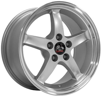 OE Replica Ford Mustang Cobra FR04 Silver w/ Machined Lip