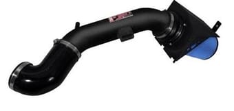 injen 12 ford f-150 v8 5.0l wrinkle black 4in power flow intake w/ mr tech/enc box w/ front inlet pf9011wb - image