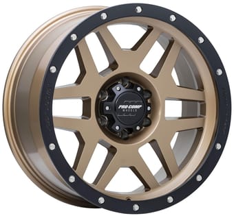 17x9 pro comp pa41 phaser matte bronze w/ black lip 6x139.7/5.5 -6mm - image