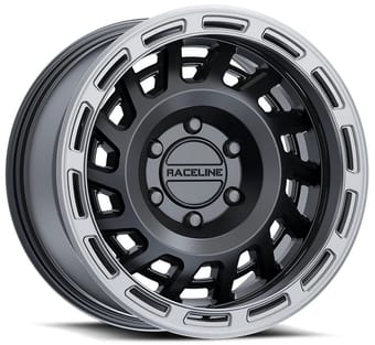 Raceline 957BS Halo Satin Black w/ Silver Ring