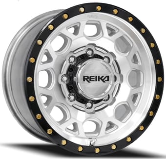 17x9 reika r45 marauder machined w/ gloss black ring 8x180 18mm - image