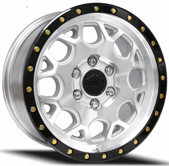 17x8 reika r45v marauder 2500 machined w/ gloss black ring 6x130 35mm - image