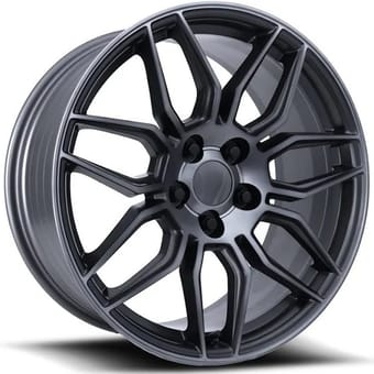 Factory Reproductions Replica Corvette C8 ZO6 Replica Wheels Titanium Machined w/ Dark Clear Coat FR401F