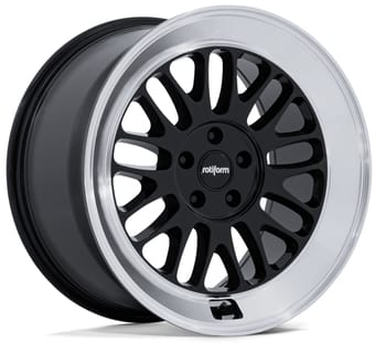 18x8.5 rotiform scp gloss black w/ diamond cut lip rc214 5x114.3/4.5 22mm - image