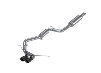 mbrp 13-17 ford focus st 2.0l ecoboost dual center outlet t409 3in cat back w/ black tips s4200409bt - image