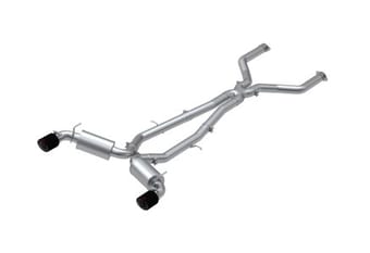mbrp 17-19 infiniti q60 3.0l rwd/awd cat back dual rear w/ carbon fiber tips s44043cf - image