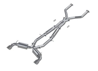 mbrp 17+ infiniti q60 3.0l rwd/awd 3in cat-back dual split rear street version w/4.5in od tips -t304 s4406304 - image