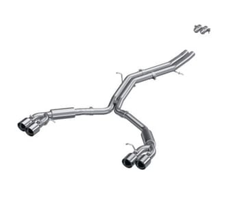 mbrp 18-21 audi s5 coupe/s4 sedan t304 ss 2.5in cat-back quad rear exit exhaust - ss tips s4607304 - image