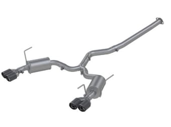 mbrp 15-19 subaru wrx 2.0l/sti 2.5l 3in dual split rear exit w/ 3.5in cf tips - t304 street version s48003cf - image