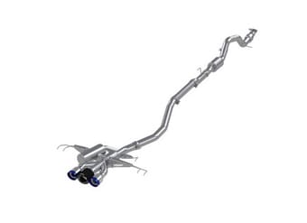 mbrp 17-22 honda civic type r 2.0l t304 ss 3in cat-back w/triple center out- burnt ends/carbon tips s49013be - image